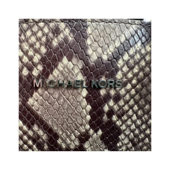 Michael Kors Snake Print Satchel Handbag - Picture 3 of 10